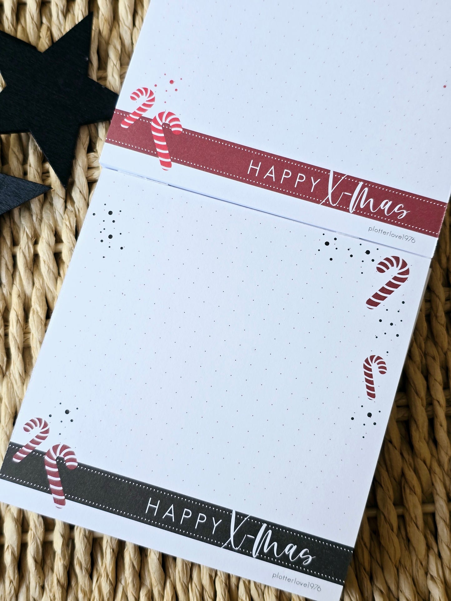 Notizblock "Happy X-Mas" in 105 x 105 mm (2 Farben)