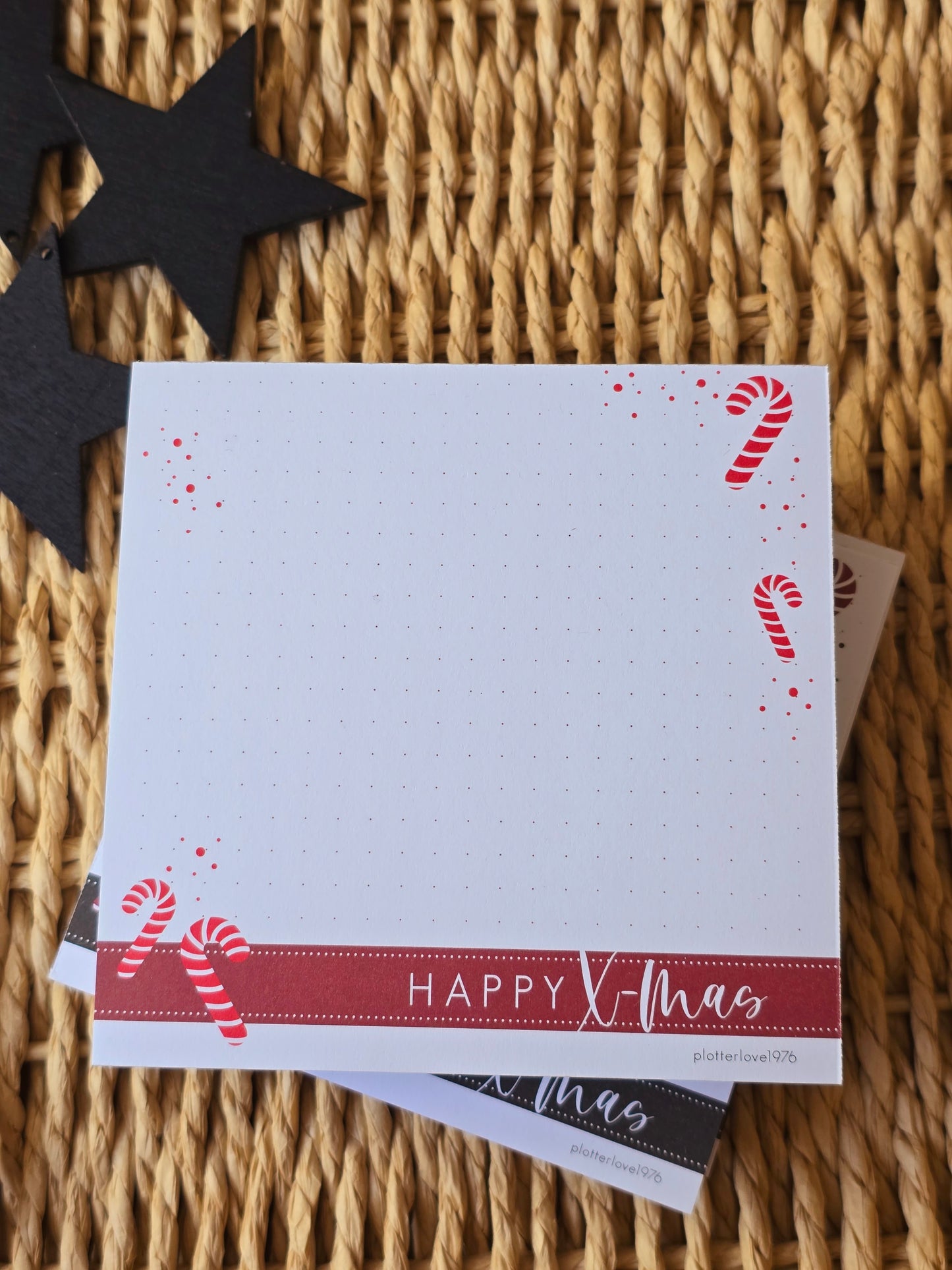 Notizblock "Happy X-Mas" in 105 x 105 mm (2 Farben)