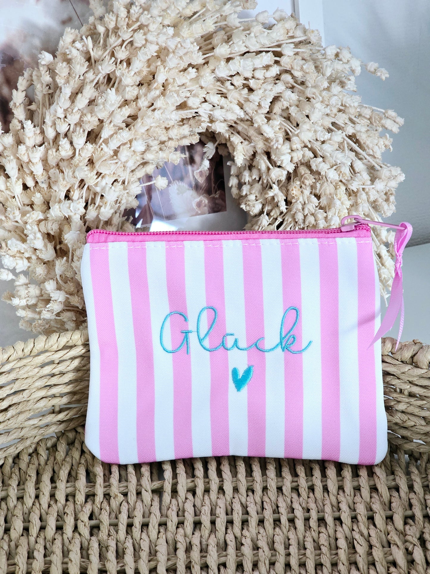Tasche Glück pinke Streifen