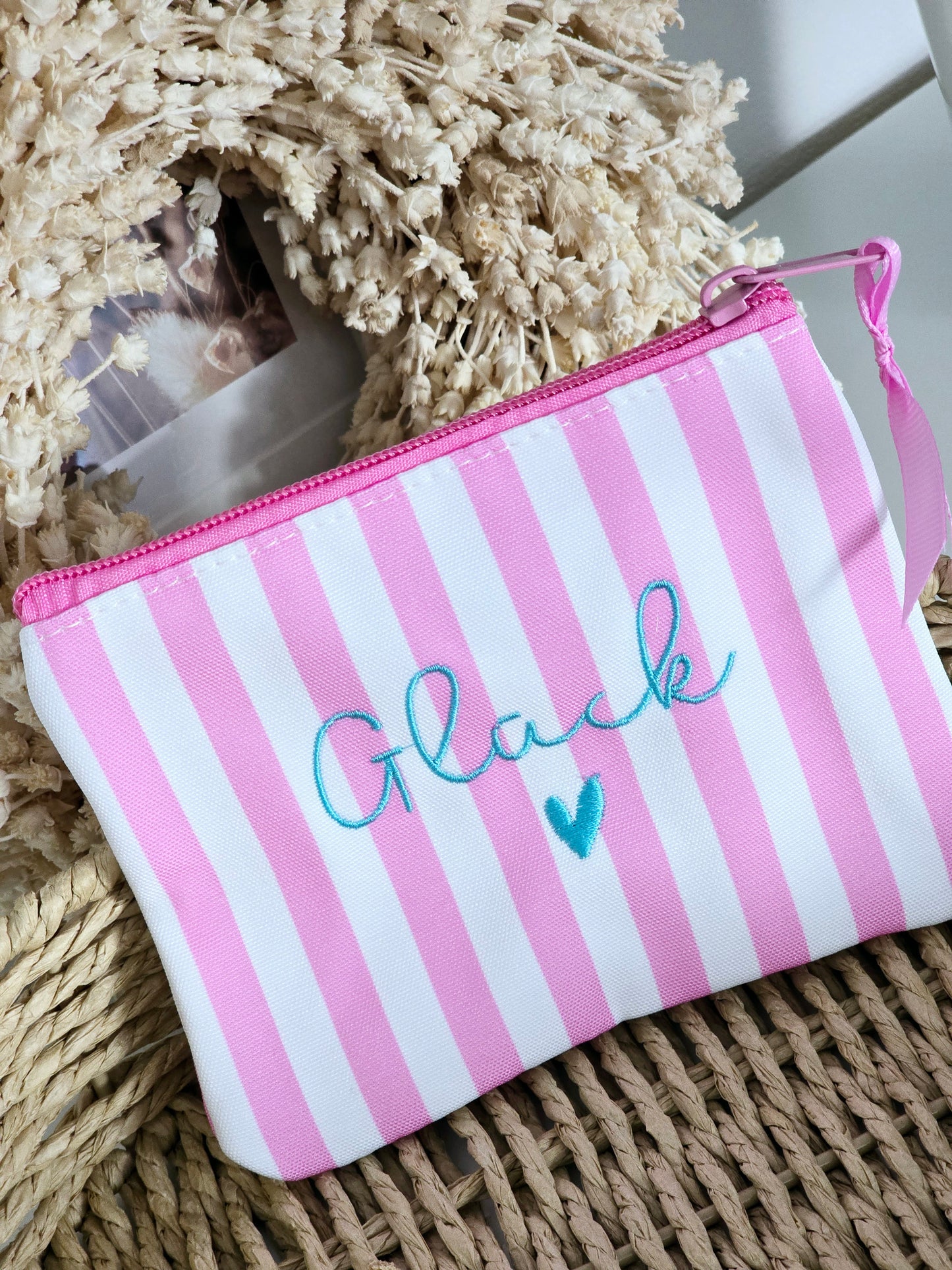 Tasche Glück pinke Streifen