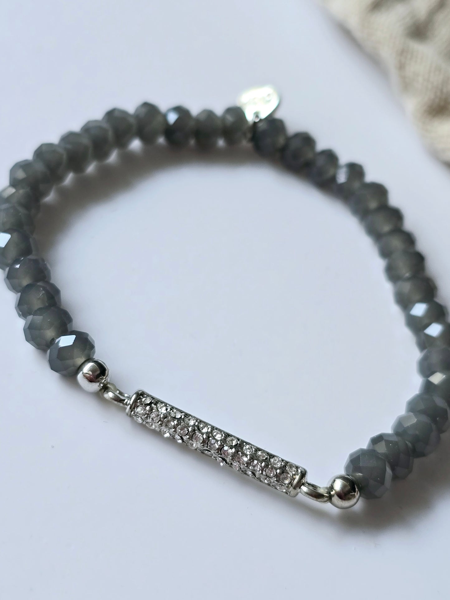 Armband grau Glitzer