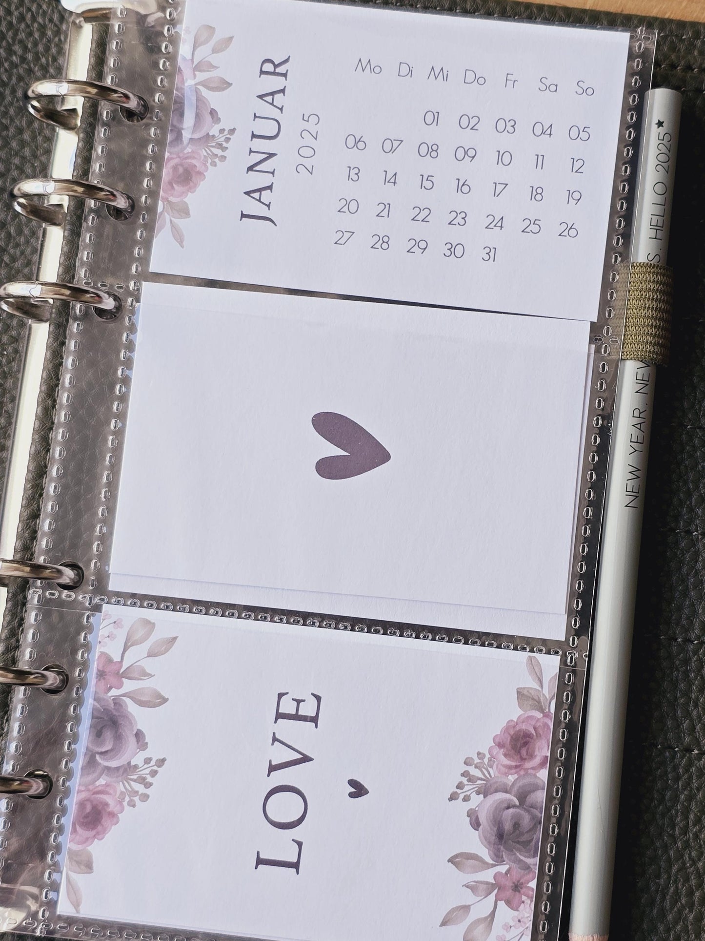 Kalender 2025 / A6 Planer / Bilder / Hülle / Kalendarium / Karten / Flower