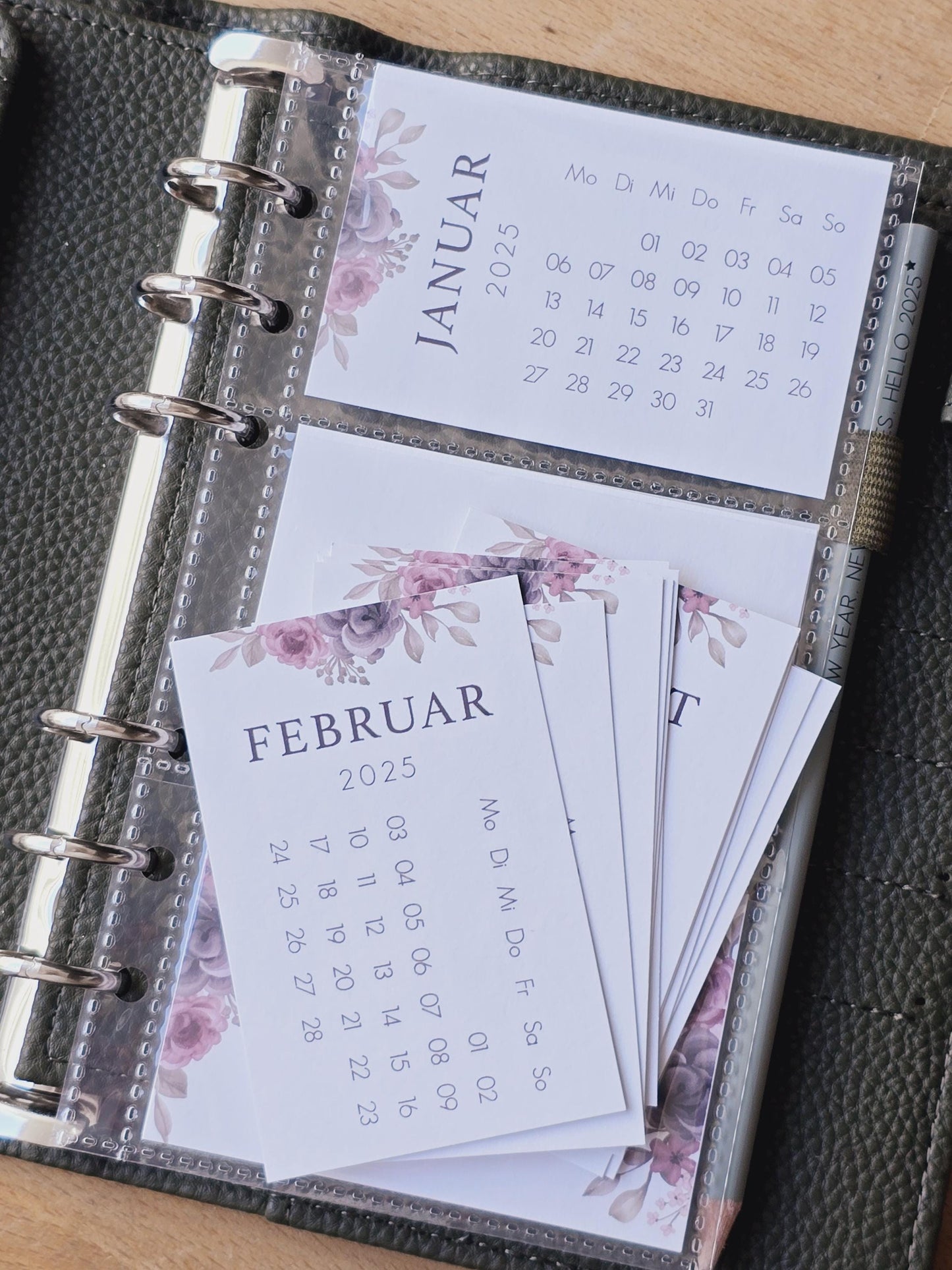 Kalender 2025 / A6 Planer / Bilder / Hülle / Kalendarium / Karten / Flower