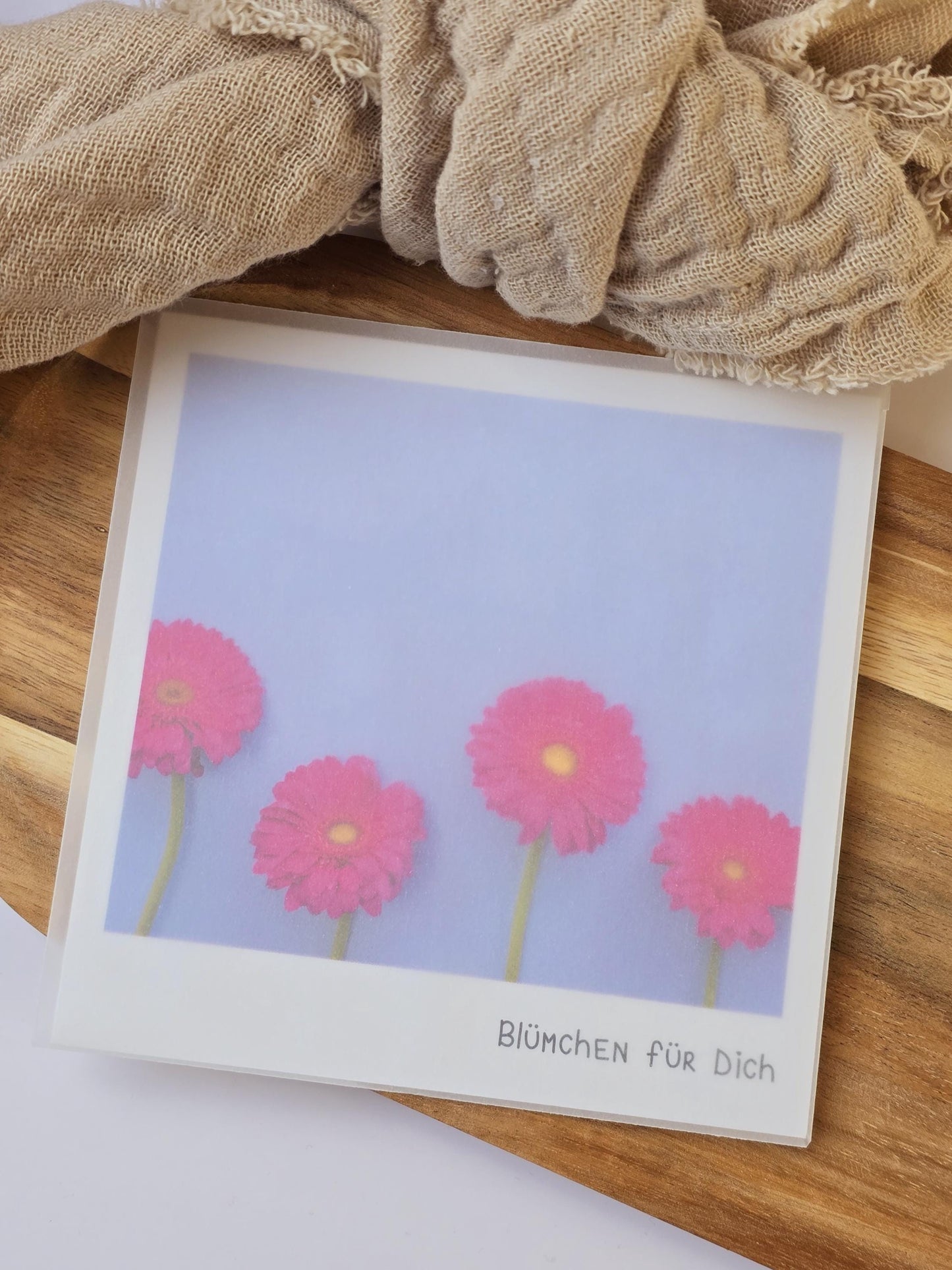 Postkarte Happy Birthday / Umschlag / quadratisch / Kleinigkeit / Geschenk / Geburtstag / Genesung / Abschied