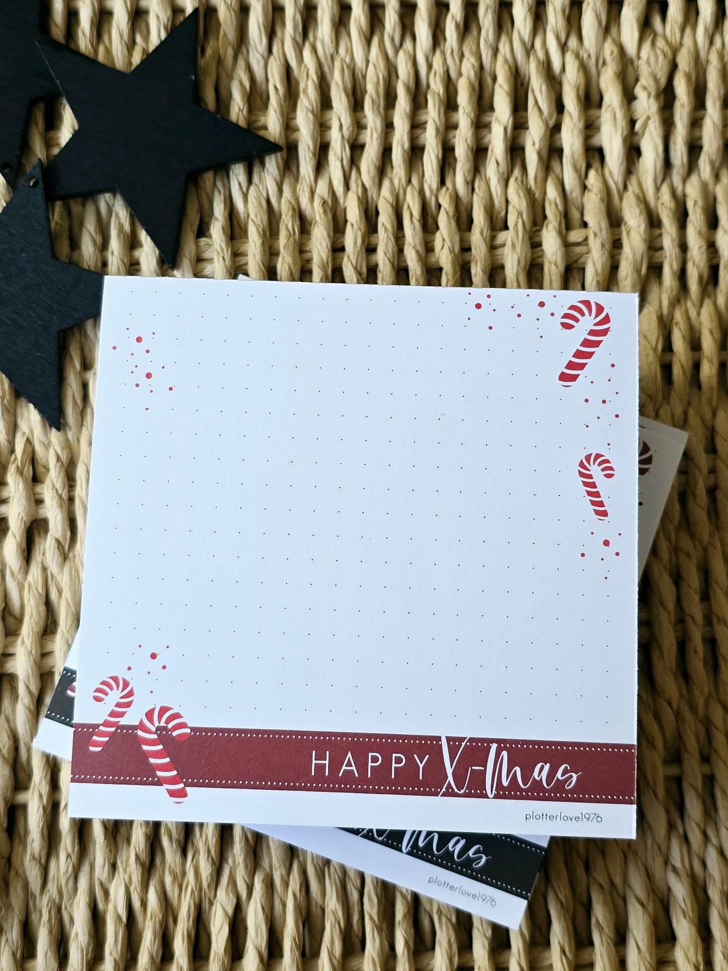 Notizblock "Happy X-Mas" in 105 x 105 mm (2 Farben)
