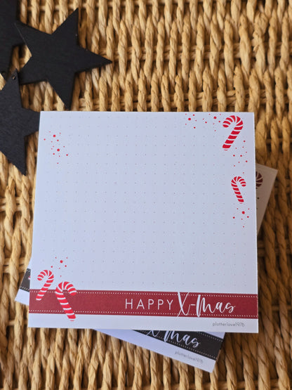 Notizblock "Happy X-Mas" in 105 x 105 mm (2 Farben)