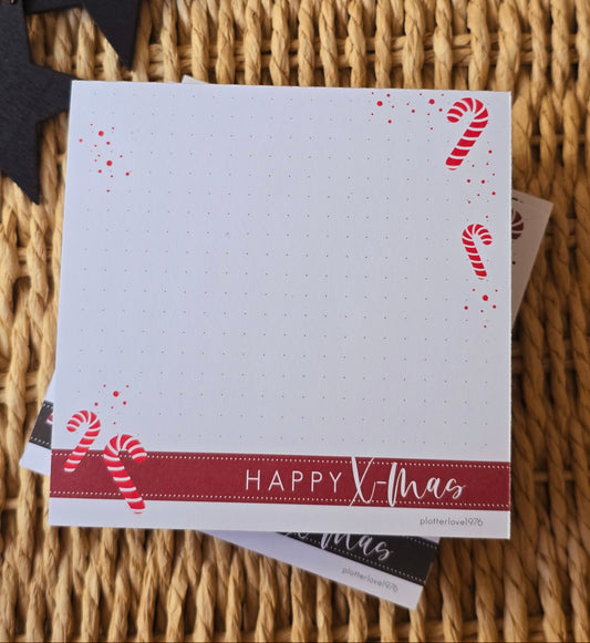 Notizblock "Happy X-Mas" in 105 x 105 mm (2 Farben)