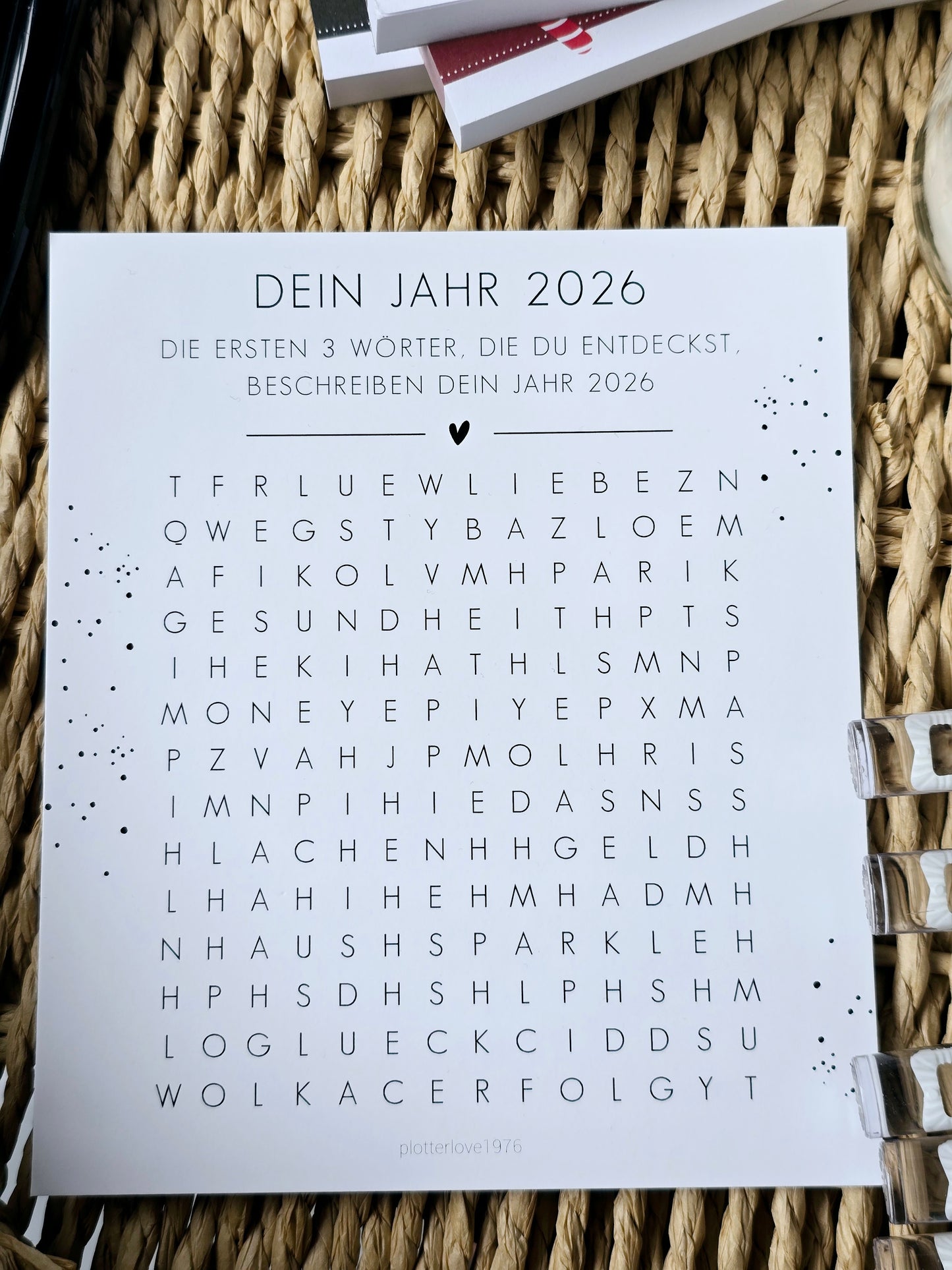 Postkarte "Dein Jahr 2026-suche Wörter"