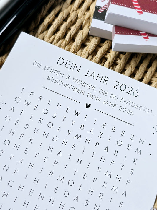 Postkarte "Dein Jahr 2026-suche Wörter"