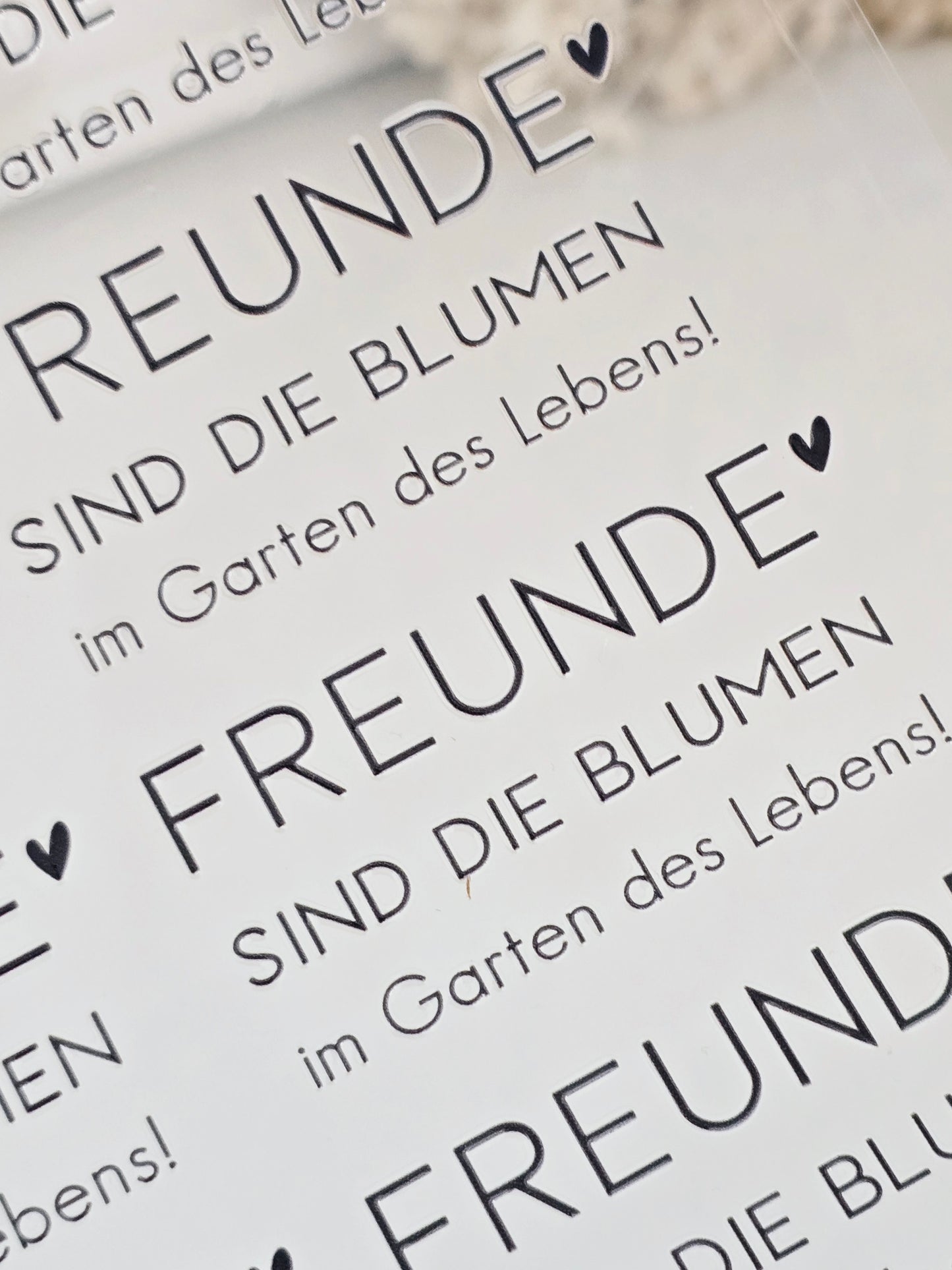 Rub On "Freunde sind die Blumen im Garten des Lebens" (3 Größen)