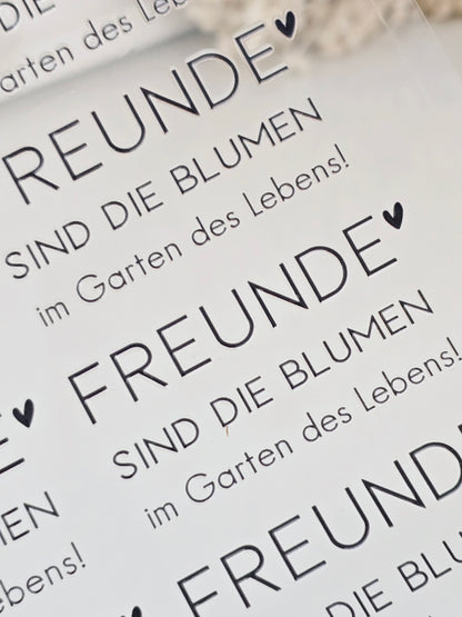 Rub On "Freunde sind die Blumen im Garten des Lebens" (3 Größen)