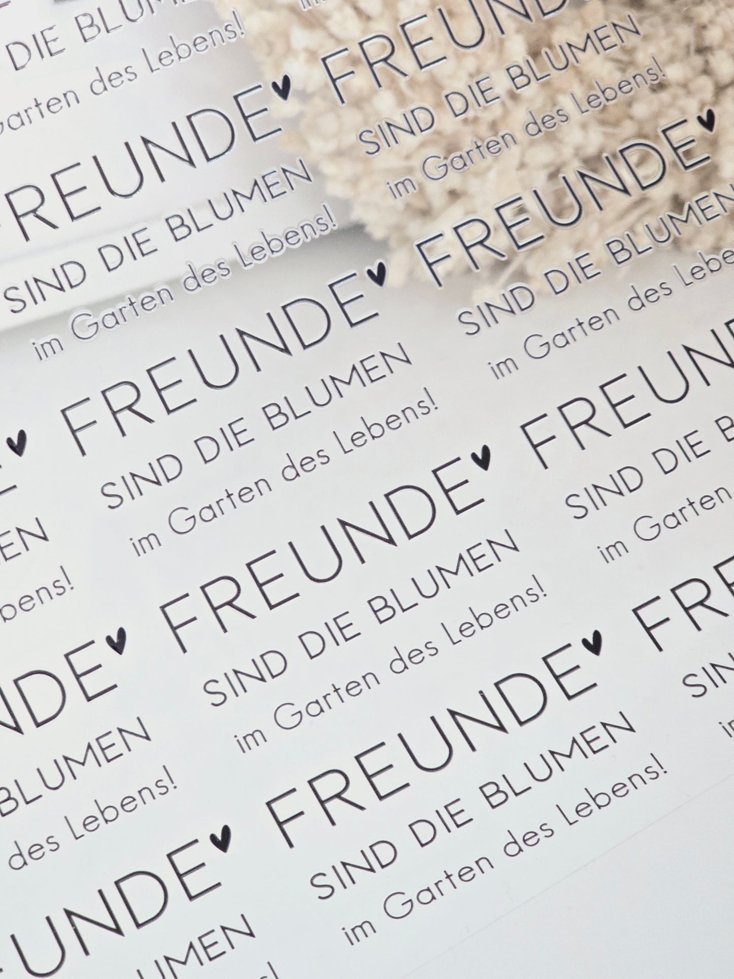 Rub On "Freunde sind die Blumen im Garten des Lebens" (3 Größen)