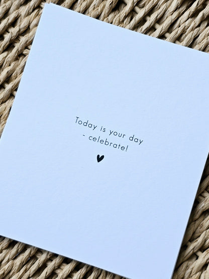 Postkarte "Happy Birthday"-3 Wörter