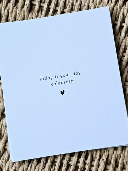 Postkarte "Happy Birthday"-3 Wörter