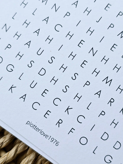 Postkarte "Happy Birthday"-3 Wörter