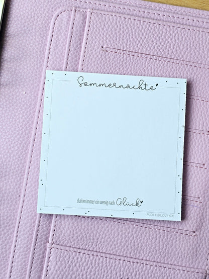 Notizblock "Sommernächte duften immer...." in 105 x 105 mm