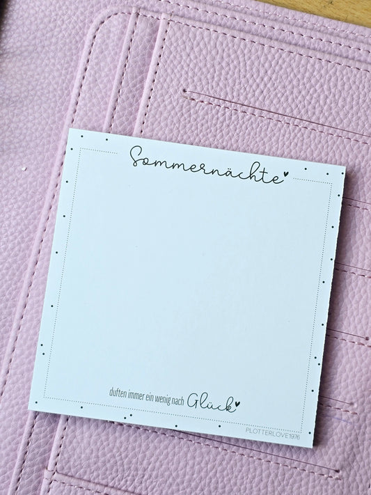 Notizblock "Sommernächte duften immer...." in 105 x 105 mm