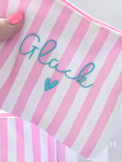 Tasche Glück pinke Streifen