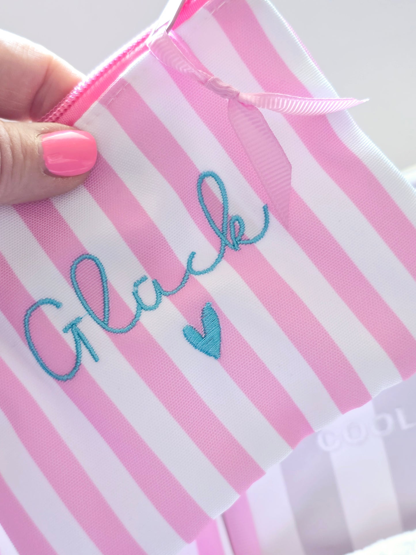 Tasche Glück pinke Streifen