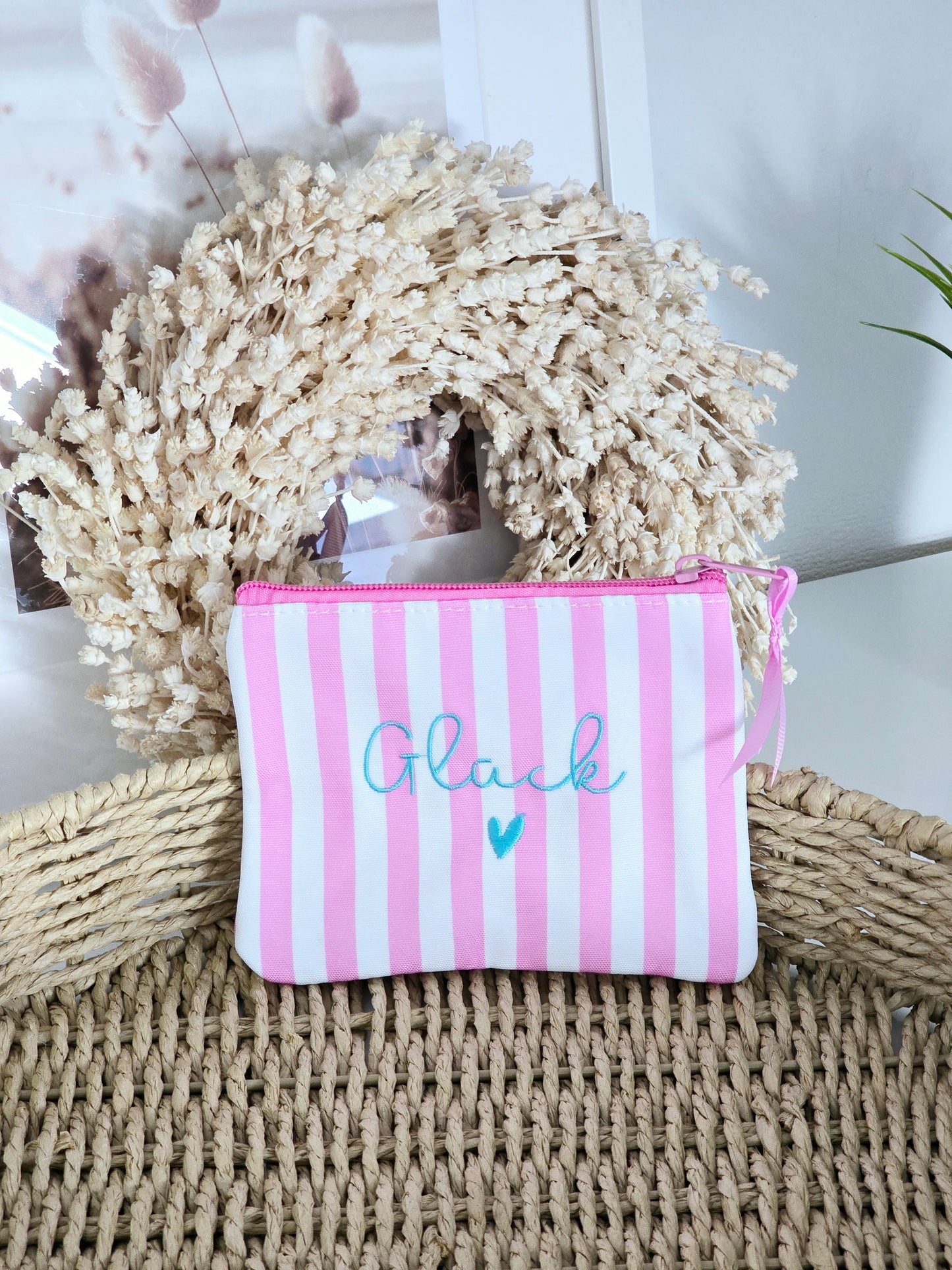 Tasche Glück pinke Streifen