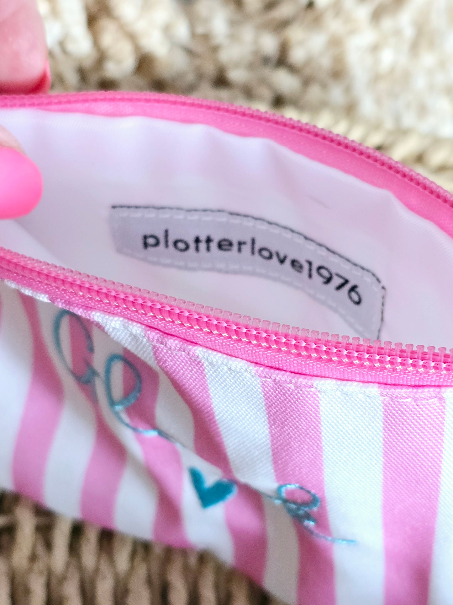 Tasche Glück pinke Streifen