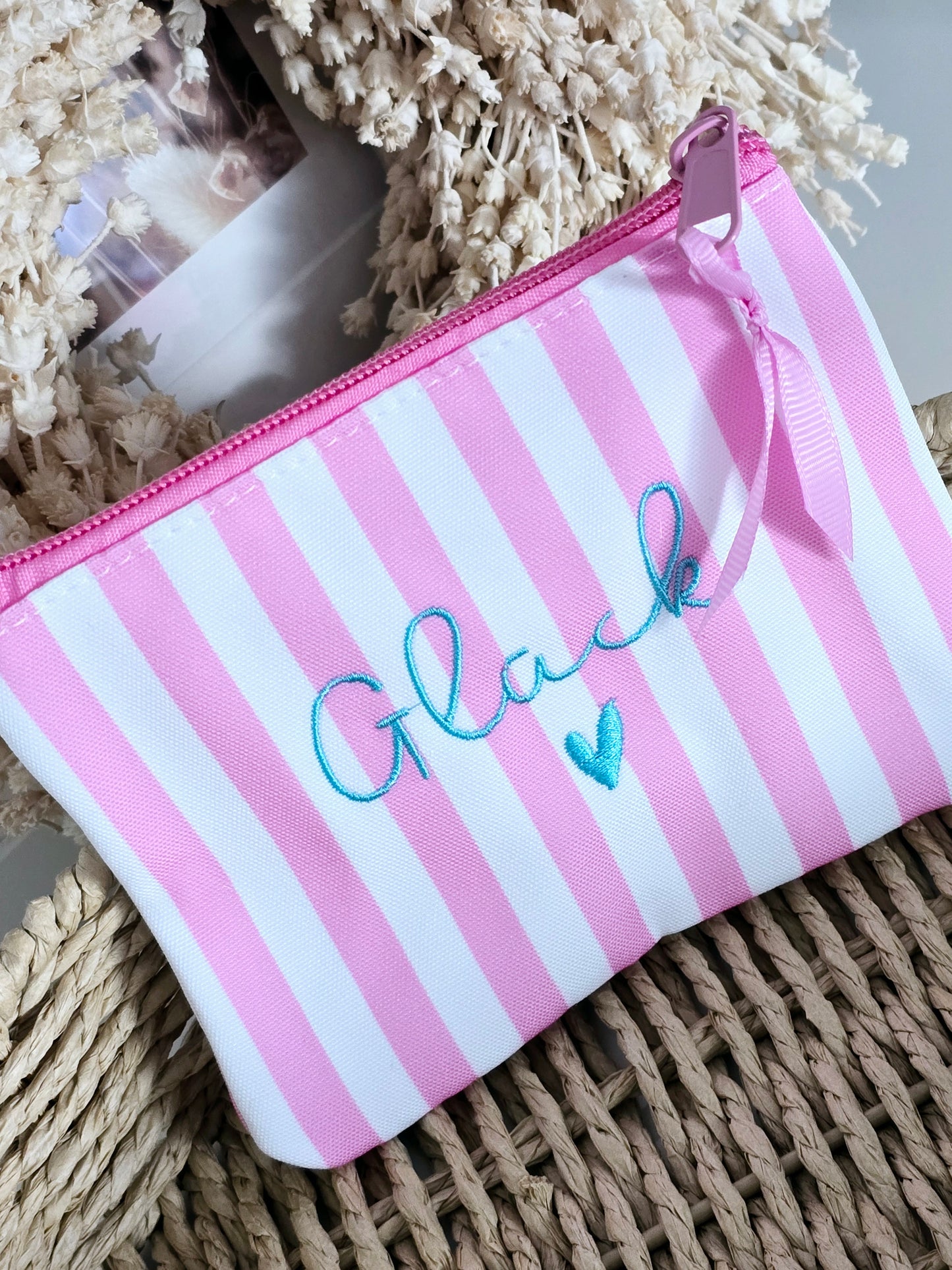 Tasche Glück pinke Streifen