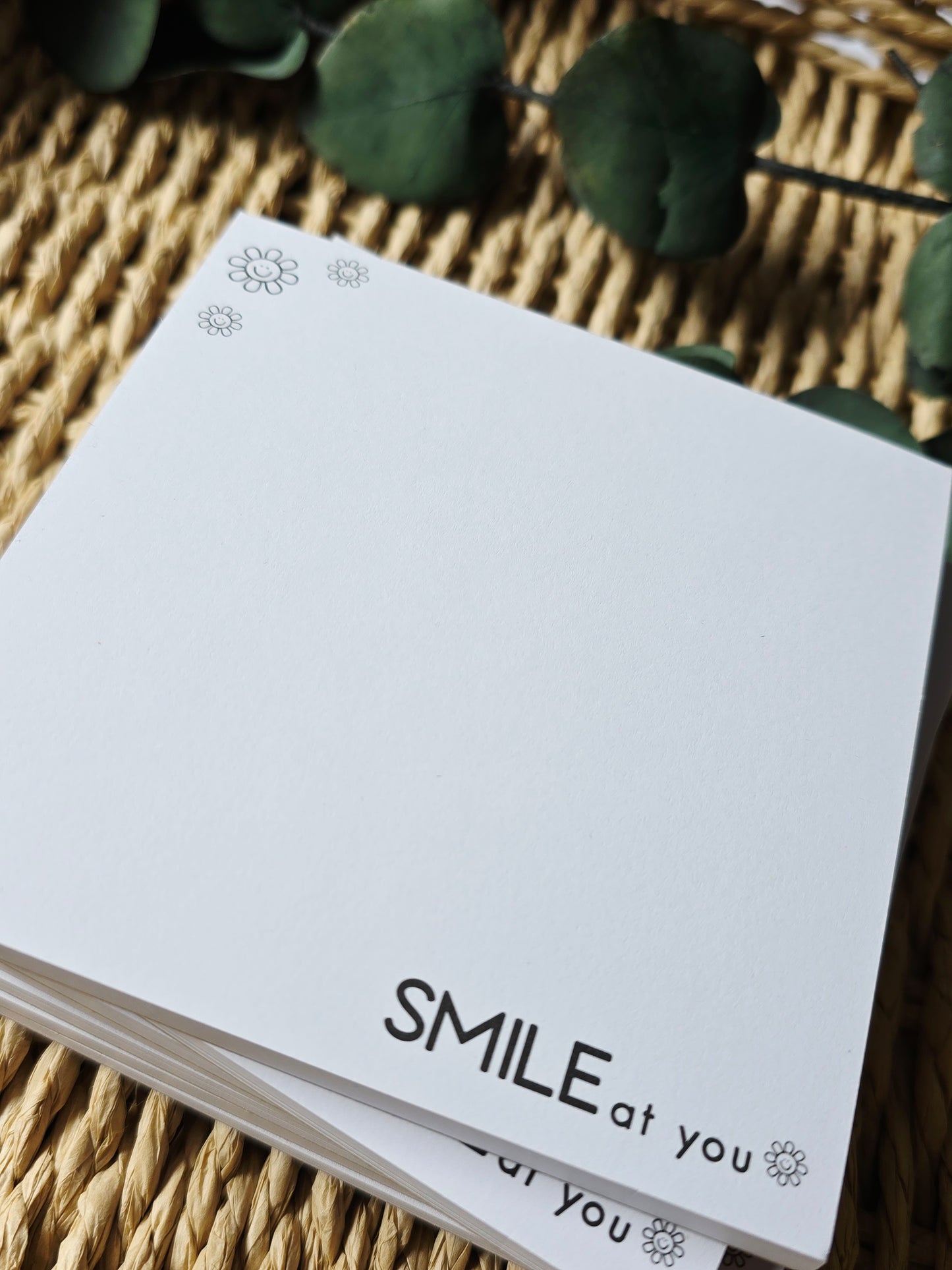 Notizblock "SMILE to you" in 105 x 105 mm