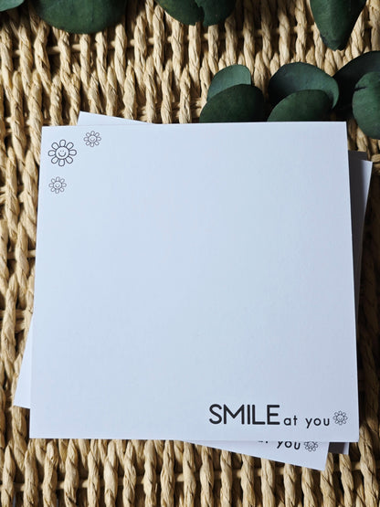 Notizblock "SMILE to you" in 105 x 105 mm