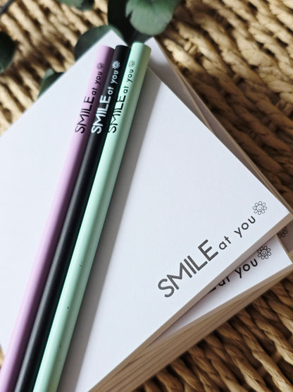 Notizblock "SMILE to you" in 105 x 105 mm