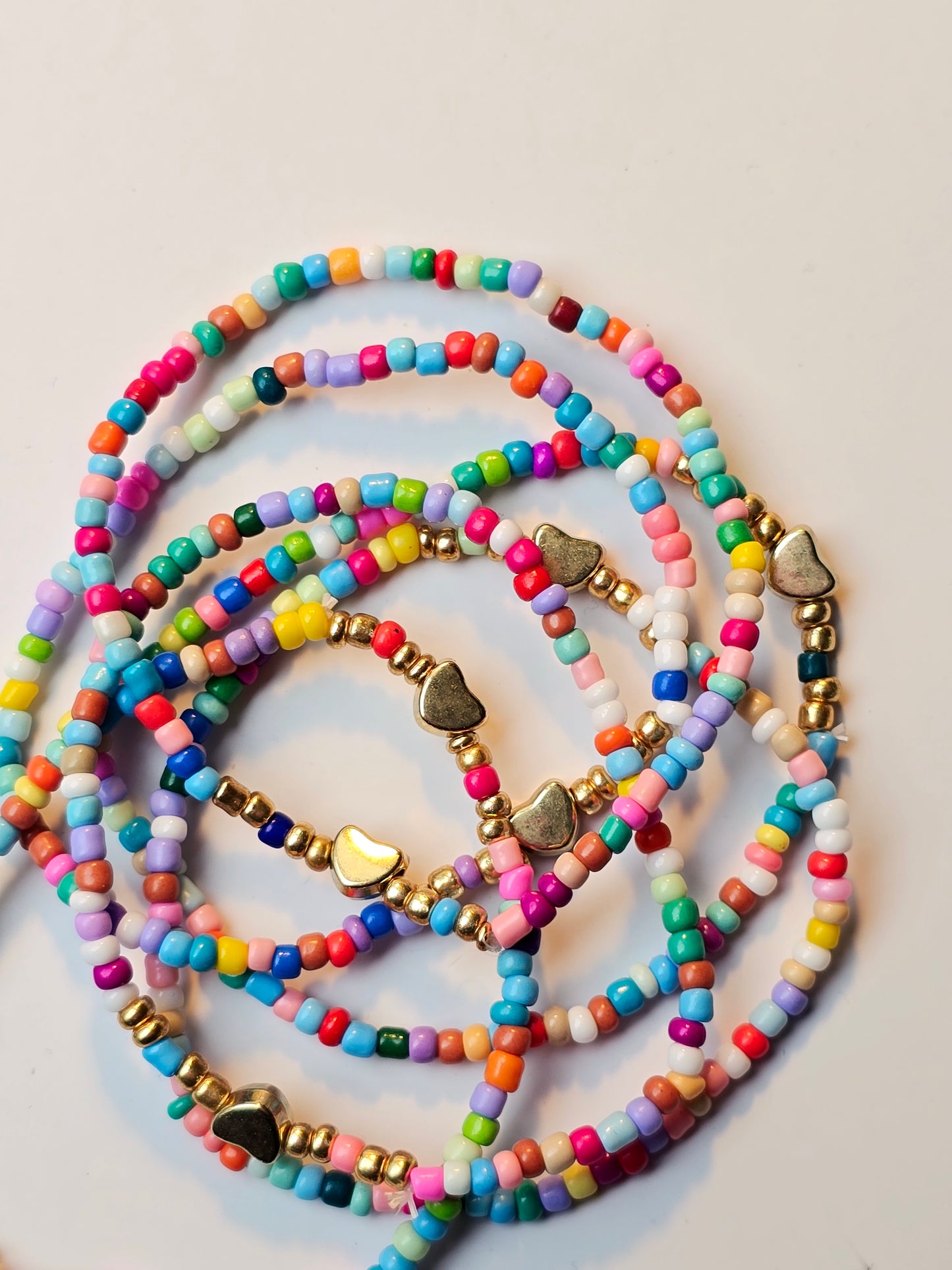 Armband "Bunte Perle" (goldenes Herz)