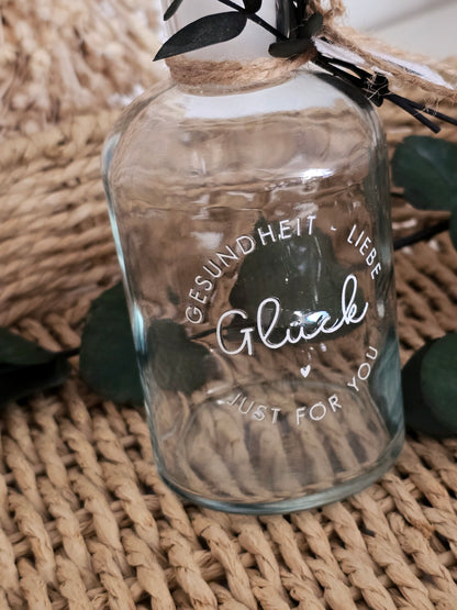 Kerzenflasche Glück