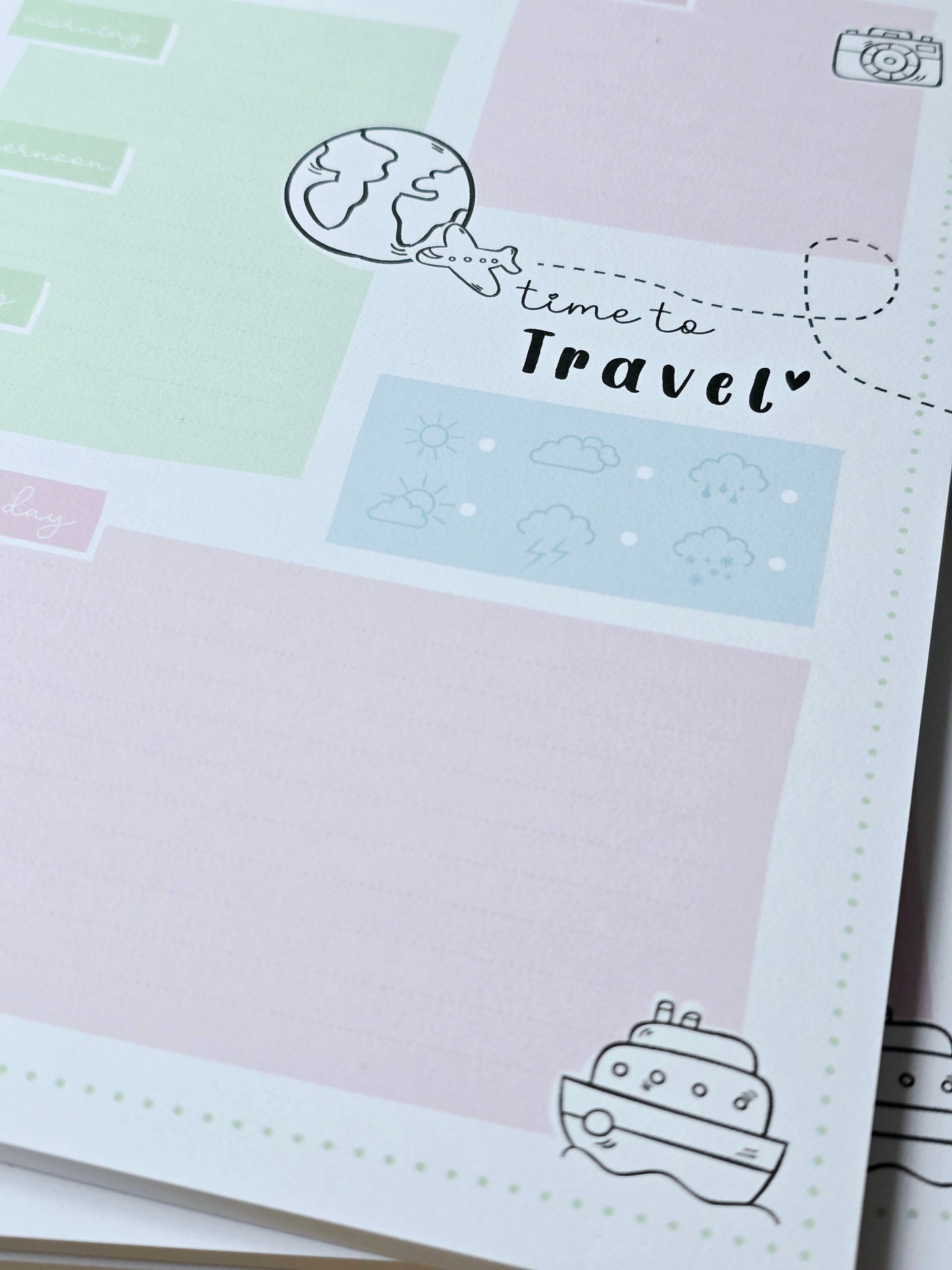 Notizblock/Reiseplaner "time to travel" in A5