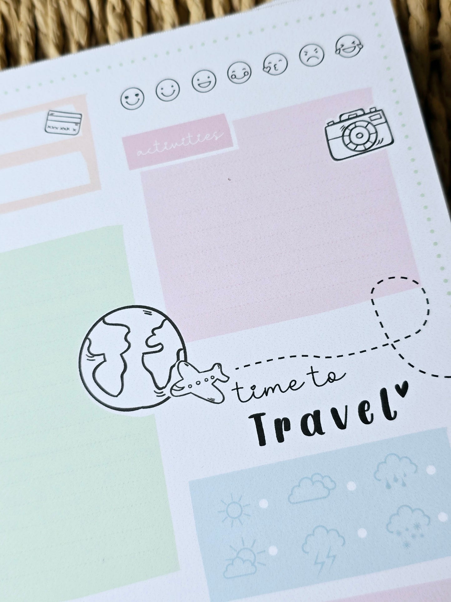 Notizblock/Reiseplaner "time to travel" in A5