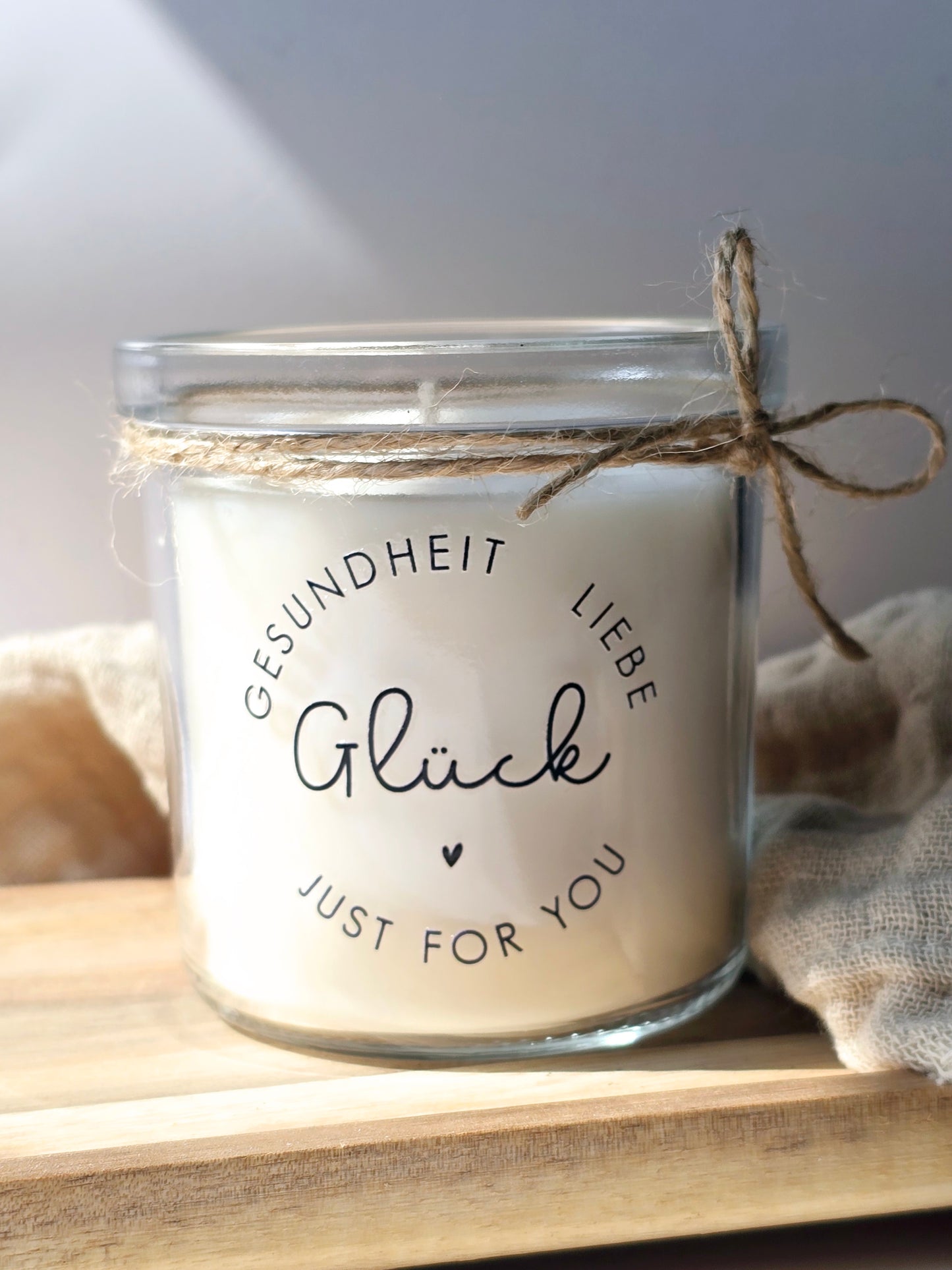 Kerze Gesundheit Liebe Glück