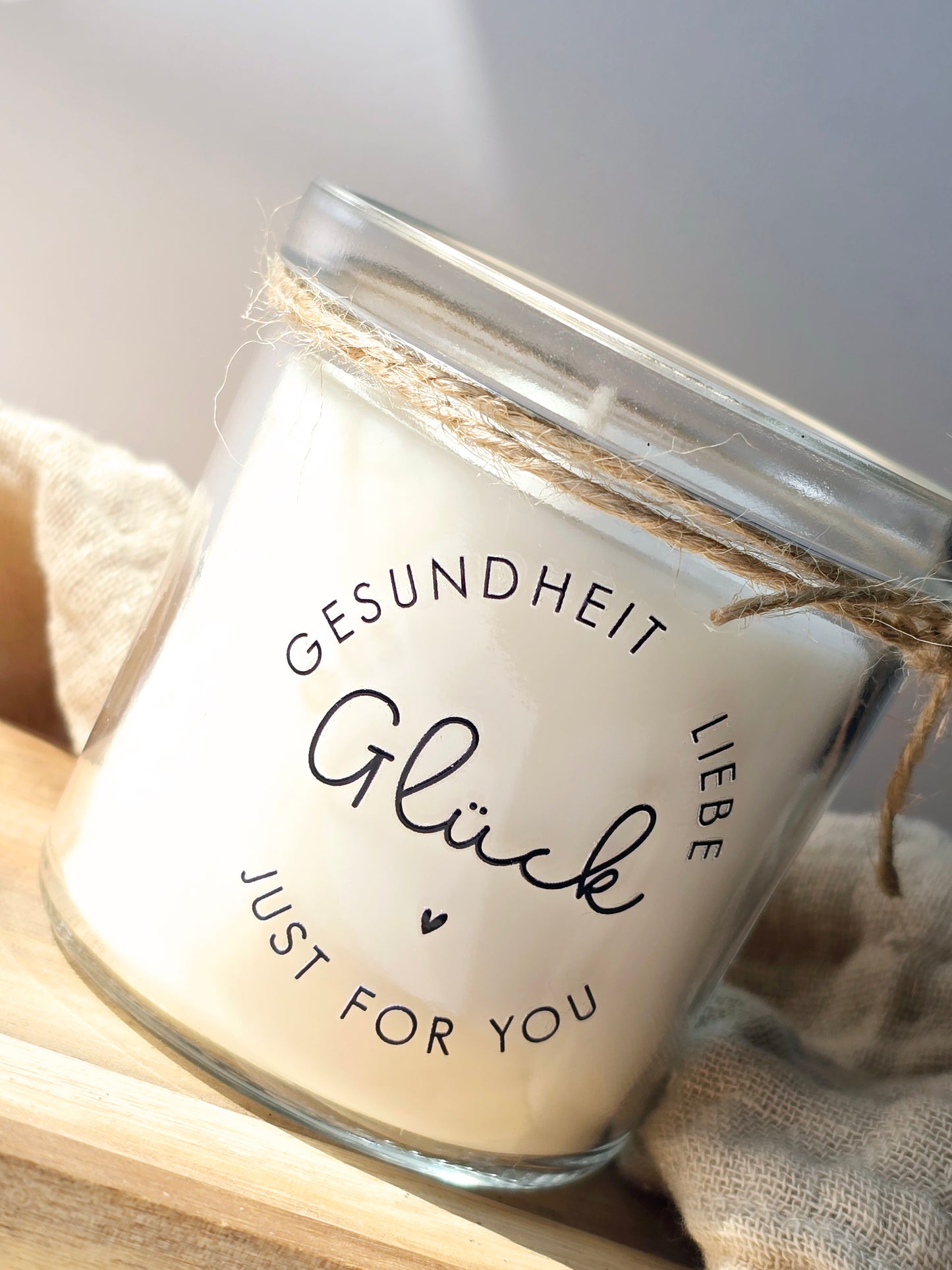 Kerze Gesundheit Liebe Glück