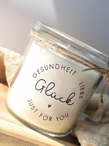 Kerze Gesundheit Liebe Glück