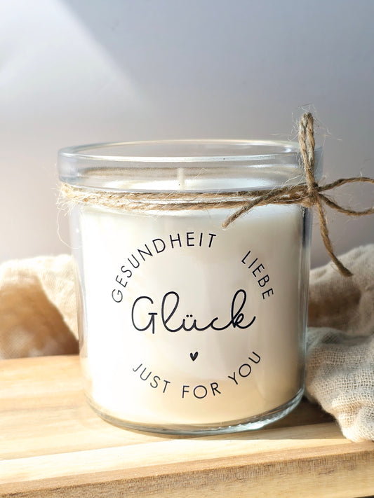 Kerze Gesundheit Liebe Glück