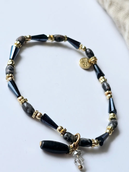 Armband schwarz/gold