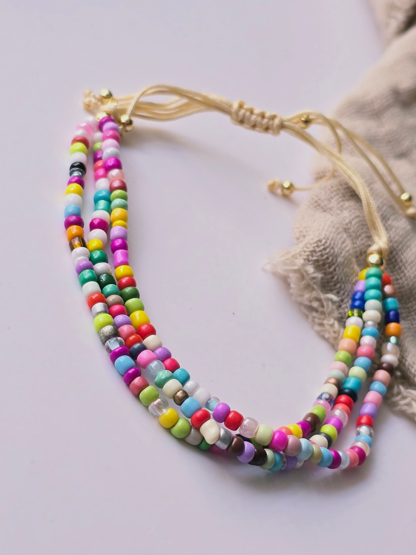 Armband "Bunte Perle" 3-reihig