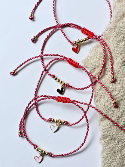 Armband "rot/silber/gold" mit Herz (4 Farben)