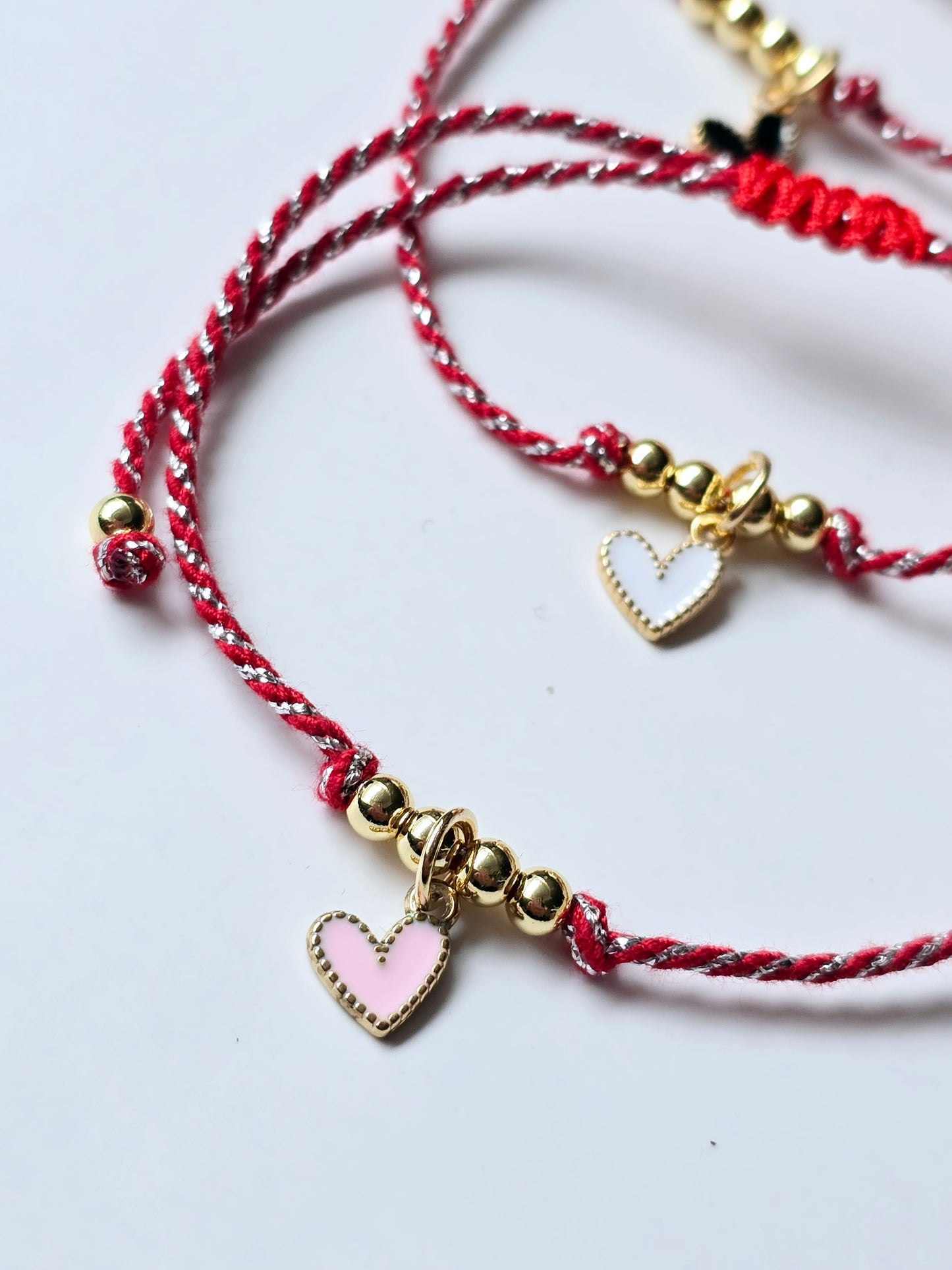 Armband "rot/silber/gold" mit Herz (4 Farben)