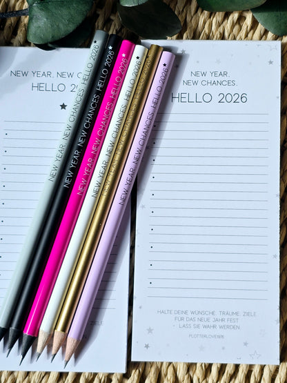 Notizblock "Hello 2026" Bucket List (2 Varianten)