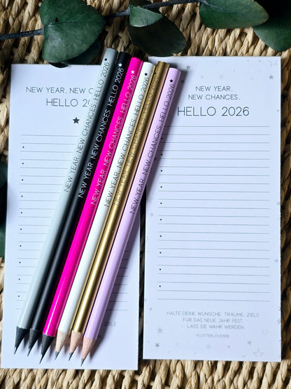 Notizblock "Hello 2026" Bucket List (2 Varianten)