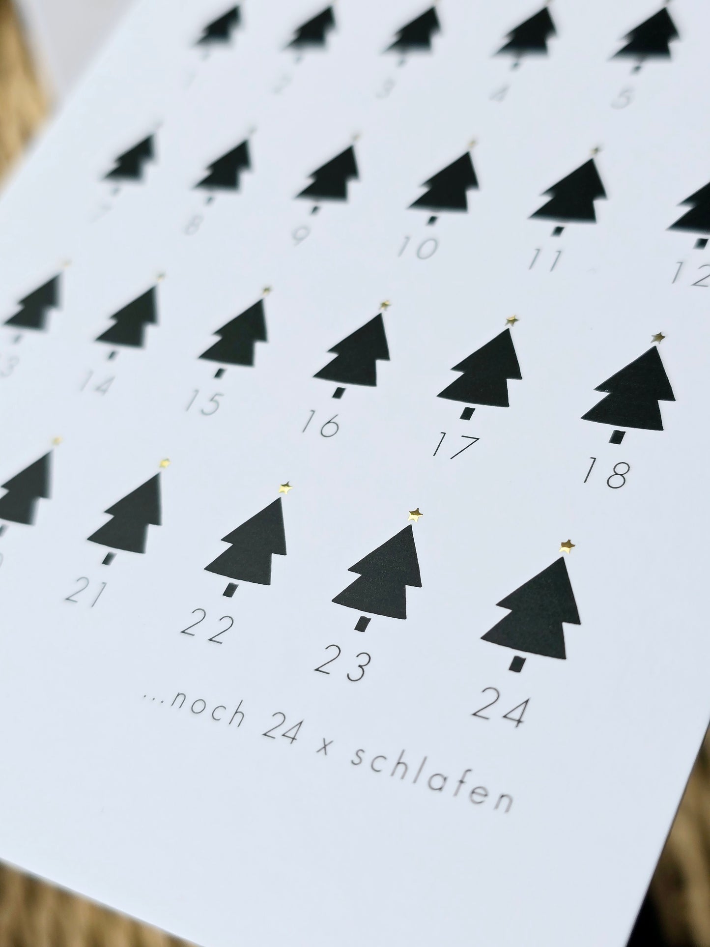 Postkarte "Christmas Countdown" in A6 (gold)