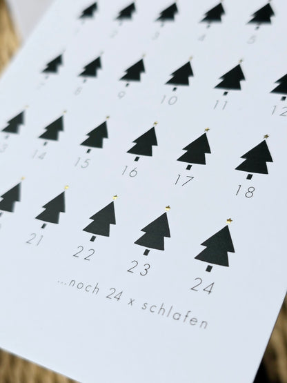 Postkarte "Christmas Countdown" in A6 (gold)