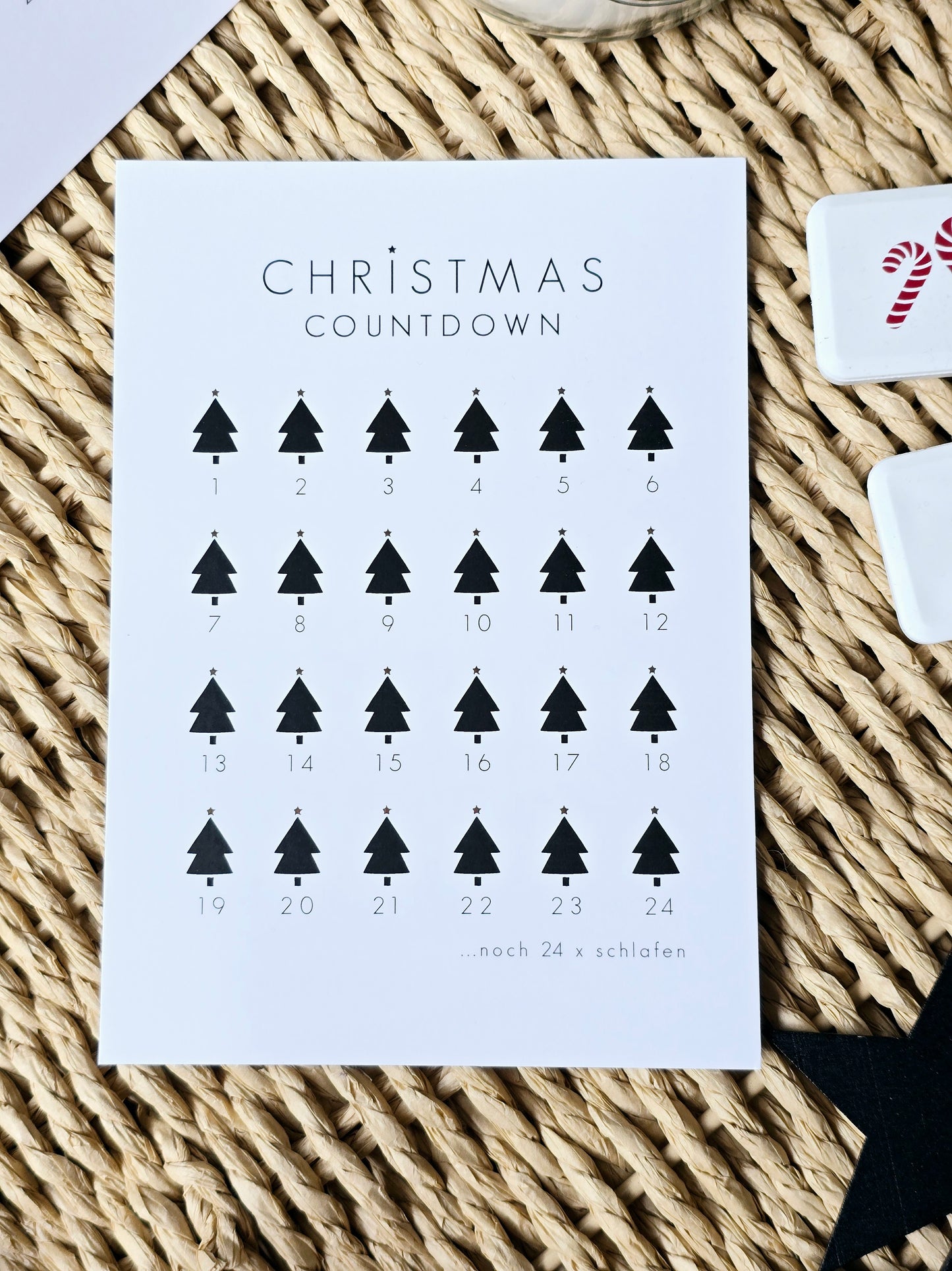 Postkarte "Christmas Countdown" in A6 (gold)