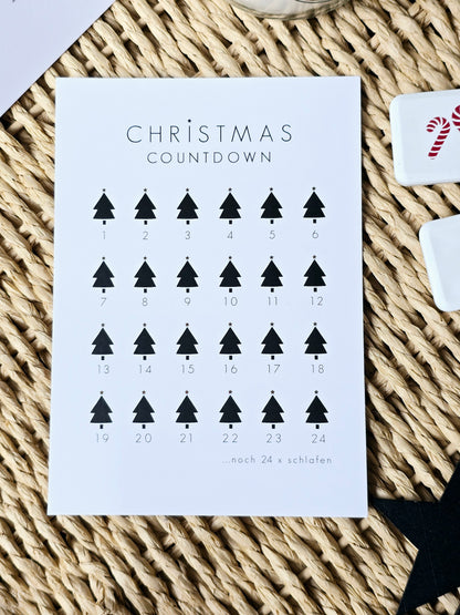 Postkarte "Christmas Countdown" in A6 (gold)