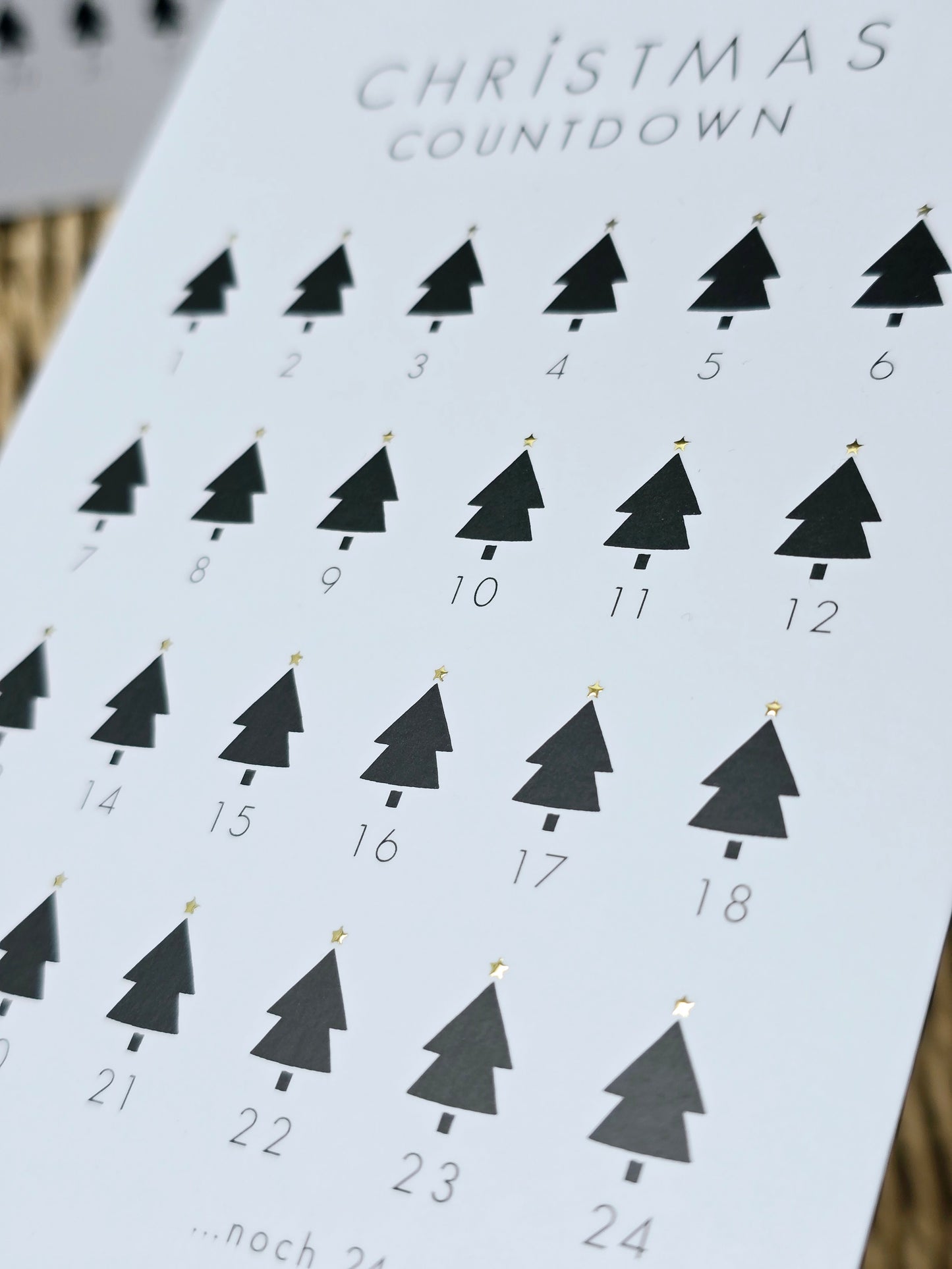Postkarte "Christmas Countdown" in A6 (gold)