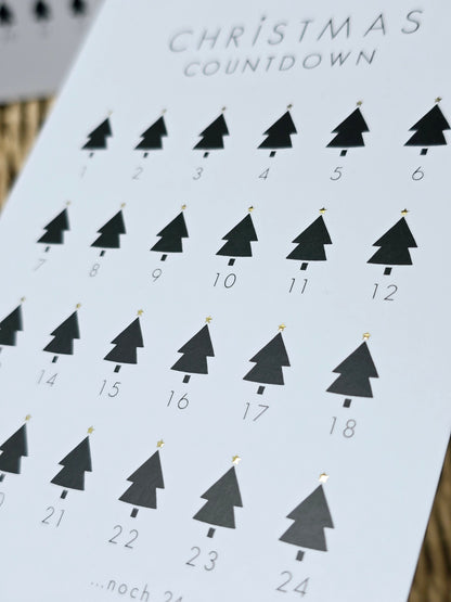 Postkarte "Christmas Countdown" in A6 (gold)