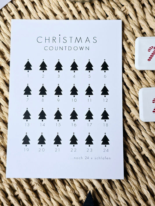 Postkarte "Christmas Countdown" in A6 (gold)